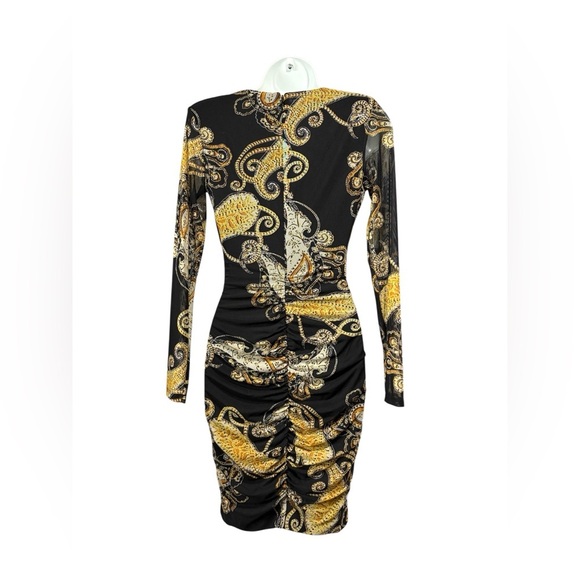 NWOT, Marciano by Guess, Black & Gold Paisley Pattern Dress, Small - Picture 7 of 11